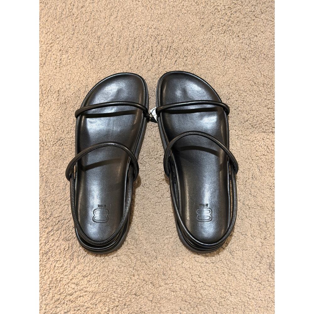 8 By Yoox Black Strappy Sandal